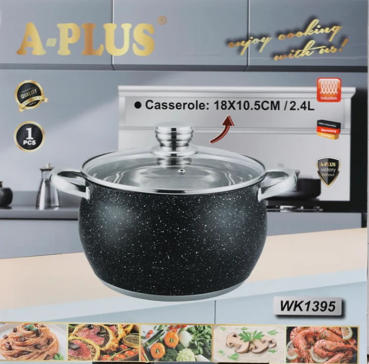 Каструля з кришкою 18×10,5 см 2,4 л з нержавіючої сталі