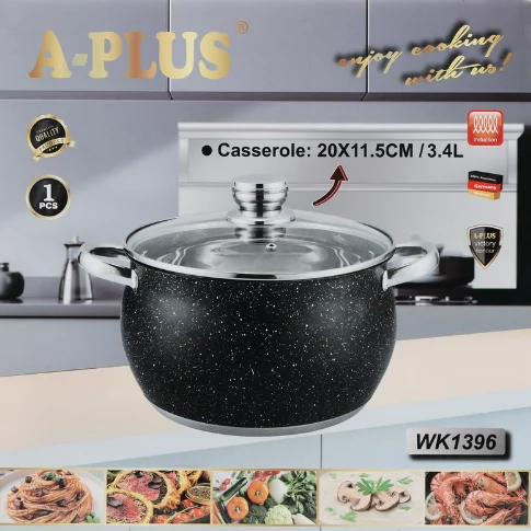 Каструля з кришкою 20×11,5 см 3,4 л з нержавіючої сталі